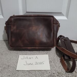 Go Forth Goods GFG Medium Sarah Crossbody Bag Rustic Pecan Mocha Strap